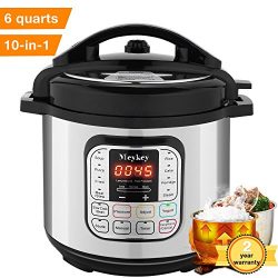 MeyKey 10-in-1 Intelligent Pressure Cooker, Slow Cooker, Rice Cooker, Steamer, Fryer, Yogurt Mak ...