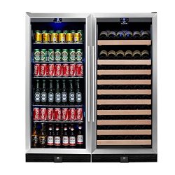 Large Wine and Beverage Fridge 2-Zone Combo – Holds 300 Cans and 98 Bottles KingsBottle Ex ...