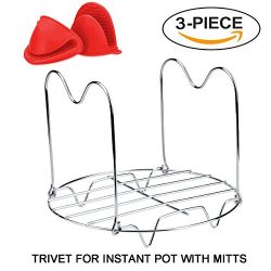 Steamer Rack Trivet with Handles for Instant Pot/Pressure Cooker 6 or 8 QT, Instant Pot Accessor ...