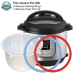 2pcs Instant Pot Silicone Sealing Ring & 1 Inner Pot Lid Combo , Seal Lasting & BPA-free ...