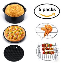 Ejoyous 7-in-1 Electric Air Fryer Deep Oven Cooker with Recipe, 2.6 Quart 1300 W, Time and Tempe ...