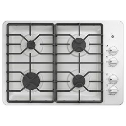 GE JGP3030DLWW 30 Inch Natural Gas Sealed Burner Style Cooktop with 4 Burners, ADA Compliant, in ...