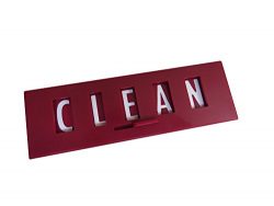 Red Clean Dirty Dishwasher Magnet Sign with White Words