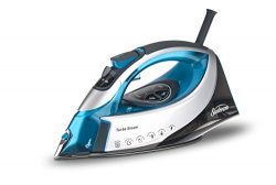 Sunbeam Turbo Steam 1500 Watt XL-Size Anti-Drip Digital Temperature Control Iron, Silver/Turquoise