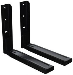 AVF EM60B-A Universal Wall-Mounted Microwave Brackets (Set of 2), Black