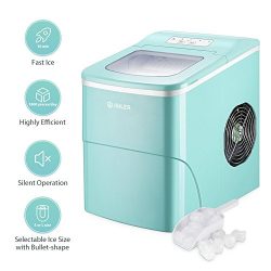Portable Ice Maker, iSiLER Counter Top Ice Maker Machine Makes 26.4 lbs of Ice per 24 hours, 9 I ...