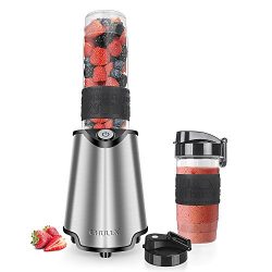 CHULUX Smoothie Blender with Take Along Travel Bottles (20+14 Oz),Personal Blender Stainless Ste ...