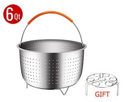 YHTlaeh Instant Pot Steamer Basket Egg Racks For Pressure Cooker/Rice Cooker/Common Soup Pot(6 o ...