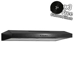 AKDY 36″ Under Cabinet Black Stainless Steel Push Panel Kitchen Range Hood Cooking Fan w/C ...