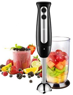 Immersion Blender, Aicok 2 in 1 Hand Blender with 2-Speed Control, Stick Blender Include 700ml B ...