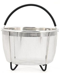 TOPOKO Stainless Steel Mesh Steamer Basket, 5/6 QT Instant Pot Accessories – Fits InstaPot ...