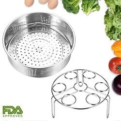 Steamer Basket with Egg Steamer Rack for Instant Pot and Pressure Cooker Accessories, Footek Veg ...