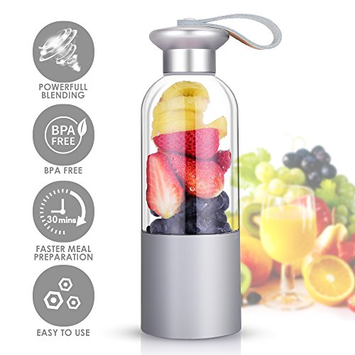 Personal Size Blender – Portable Personal Blender with Powerful Motor, Fruit Smoothies/Healthy D ...