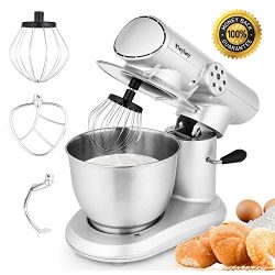 Stand Mixer, 650W, Food Mixer, Kitchen Electric Mixer with 6-Speed Control, 5.5L Bowl, Dough Hoo ...