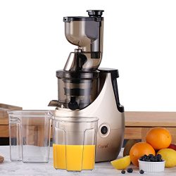 Caynel Whole Slow Masticating Upgrade Cold Press Juicer Extractor Quiet Durable Motor, 3″  ...