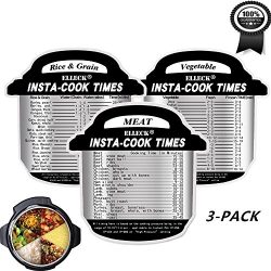 Instant Pot Cheat Sheet Magnets 3 Set- Meat& Vegetable& Rice, Cooking Times for 60 Commo ...