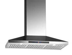 Ancona Chef WPC436 Wall-Mounted Pyramid Style Convertible Range Hood, 36-Inch, Stainless Steel