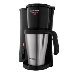 BLACK+DECKER DCM18S Brew ‘n Go Personal Coffeemaker with Travel Mug, Black/Stainless Steel