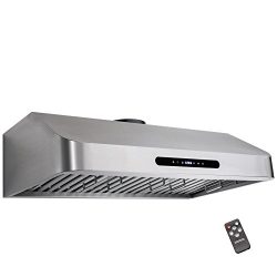 Golden Vantage 30″ Under Cabinet Stainless Steel LED Display Touch Control Cooking Fan Ran ...