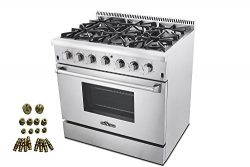 36″ Pro-style 6 Burner Gas Range + LP Conversion Kit Bundle