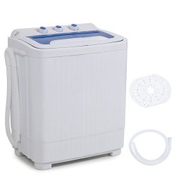 DELLA Mini Electric Washing Machine Home Twin Tub 8.8LBS Portable Compact Washer & Spin Dry  ...