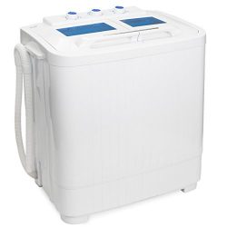 Portable Compact Washer and Spin Dry Cycle with Built in Pump (33L Washer & 16L Spin Dryer)