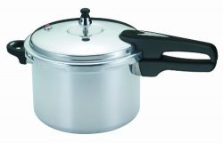 Mirro 92160A Polished Aluminum 10-PSI Pressure Cooker Cookware, 6-Quart, Silver