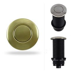 3″ Extended Garbage Disposal Air Switch Button for Thicker Counter Tops (Polished Brass).  ...