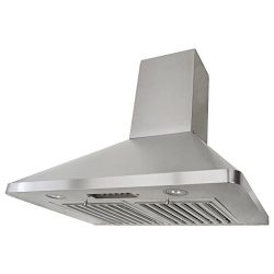 KOBE RAX9430SQB-1 Brillia 30-inch Wall Mount Range Hood, 3-Speed, 680 CFM, Fits Ceiling Height 7 ...