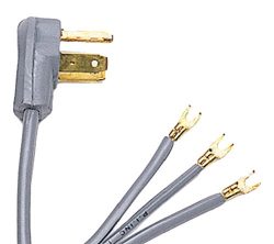 Certified Appliance Accessories 3-Wire Open-Eyelet 30-Amp Dryer Cord, 6ft