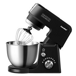 Comfee 2.6Qt Die Cast 7-in-1 Multi Function Tilt-Head Stand Mixer with SUS Mixing Bowl, Whisk, H ...