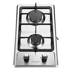 Noxton 12 Inch Built-in 2 Burner Gas Cooktop Stove in Stainless Steel,16207btu Gas Cooker