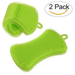 HEYFIT Silicone Sponge, Kitchen Dish Sponge Multipurpose Antibacterial Washing Brush Scruhbber f ...