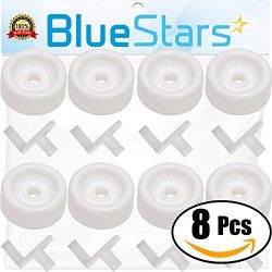 Ultra Durable WD12X271 Dishwasher Wheels Lower Dishrack Roller Kit by Blue Stars- Exact Fit for  ...