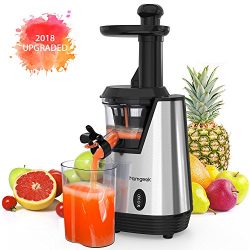 Homgeek Juicer Slow Masticating Juicer Extractor, Cold Press Juicer Machine, Quiet Motor and Rev ...