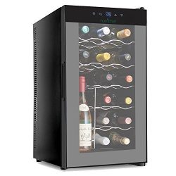 Nutrichef 18 Bottle Thermoelectric Wine Cooler Refrigerator | Red, White, Champagne Chiller | Co ...