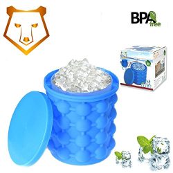 The New Revolutionary Large Ice Maker Silicone Genie Ice Tray Mold Ice Bucket Perfect for Picnic ...