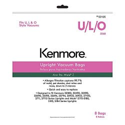 Kenmore 50105 8 Pack Upright Vacuum Bags For U/L/O Style Vacuums