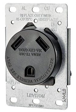 Leviton 7313-S00 30 Amp, 125 Volt, Nema TT-30R, 2P, 3W, Flush Mtg Receptacle, Straight Blade, In ...