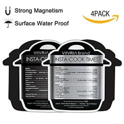 Instant Pot Accessories, 4 Packs Instant Pot Cheat Sheet Magnets, Black & Silver Strong Magn ...