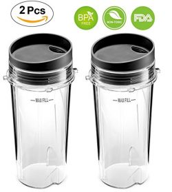 Replacement Ninja 16 Oz Cup – For Nutri Ninja BL770 BL780 BL660 Blender 2-Pack