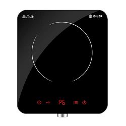 Electric Induction Cooktop, iSiLER 1800W Sensor Touch Protable Induction Cooker Cooktop with Kid ...