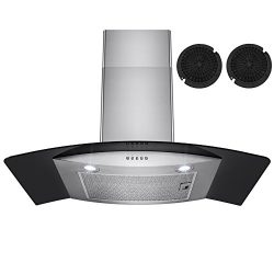 Firebird 30″ European Style Wall Mount Stainless Steel Ductless Range Hood Vent W/ Touch P ...