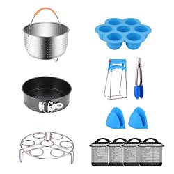 12 Pcs Instant Pot Accessories Set for 6, 8 Qt Instant Pot, Steamer Basket, Egg Rack, Springform ...