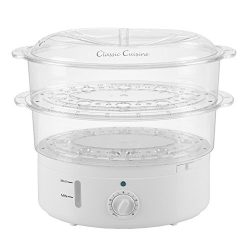 Vegetable Steamer Rice Cooker- 6.3 Quart Electric Steam Appliance with Timer for Healthy Fish, E ...