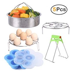 Instant Pot Accessories, ZOUTOG Steamer Cookware Set with Steamer Basket/Egg Steamer Rack/Steam  ...