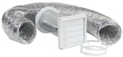 Imperial 4″ x 8-Foot Louvered Vent with Flexible Aluminum Ducting, Dryer Vent Kit, White,  ...