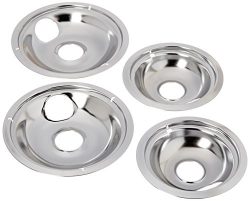 Stanco 4 Pack Universal Electric Range Chrome Reflector Bowls