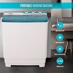 DELLA Compact Twin Tub Portable Mini Washing Machine Washer and Dryer Cycle (9KG) with Built-in Pump