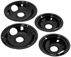 Stanco 4 Pack Universal Electric Range Black Porcelain Reflector Bowl